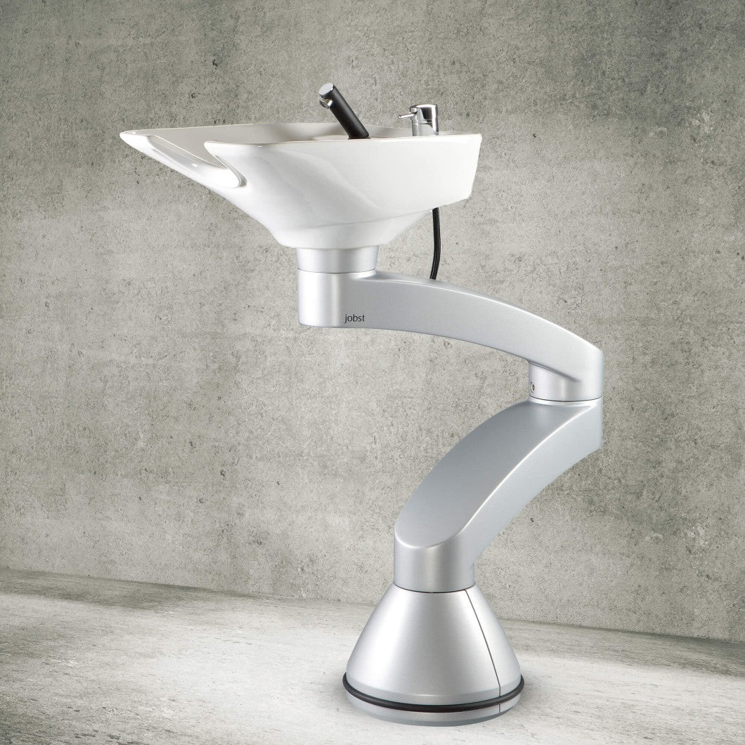 Contura swing PLUS - Aluminum pillar sink - White basin